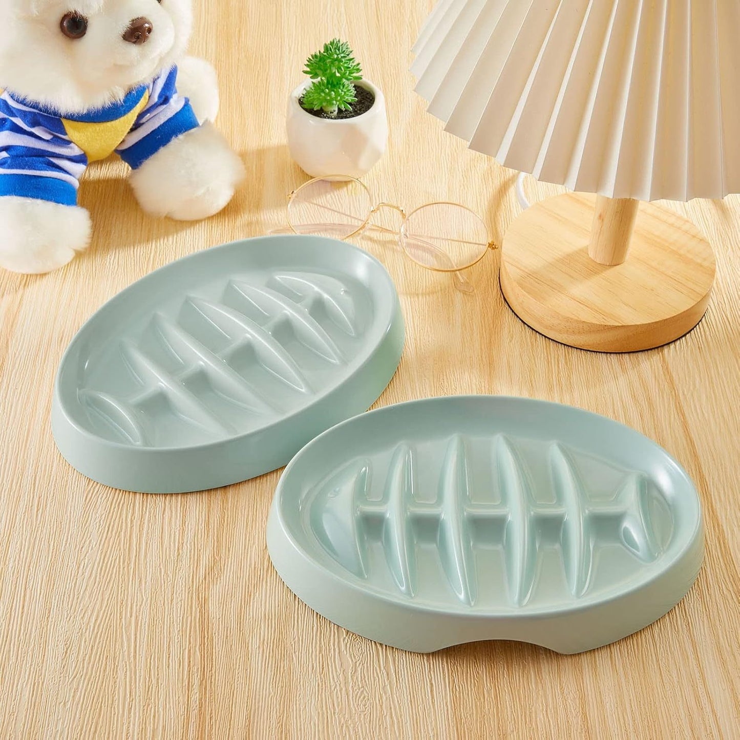Cat Slow Feeder Bowl Slow Feed Cat Dish Fishbone Cat Slow Feeder Small Interactive Dog Feeder Dish Anti Gulping Pet Bowl For Cat And Dog Slow Eating To Against Bloat