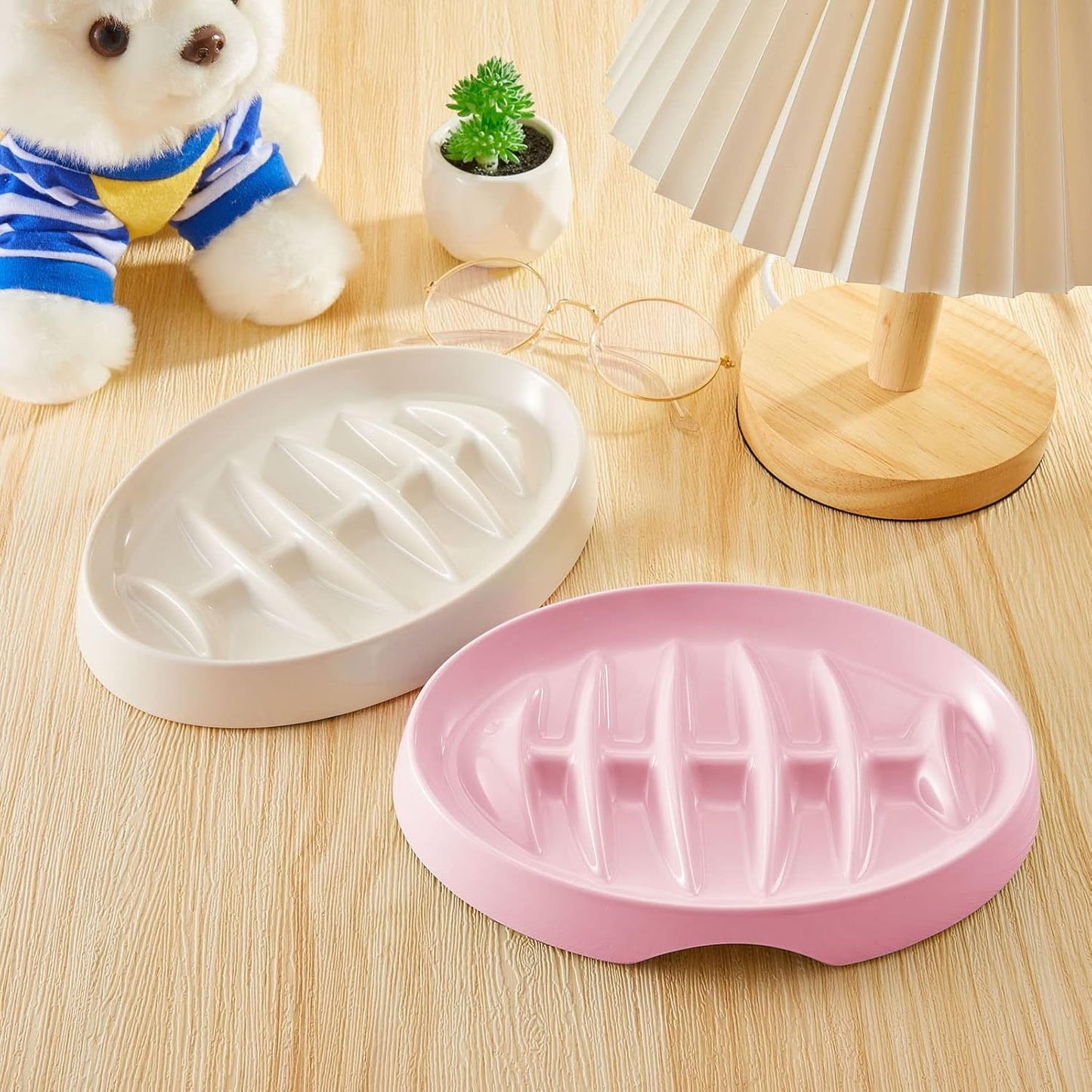 Cat Slow Feeder Bowl Slow Feed Cat Dish Fishbone Cat Slow Feeder Small Interactive Dog Feeder Dish Anti Gulping Pet Bowl For Cat And Dog Slow Eating To Against Bloat